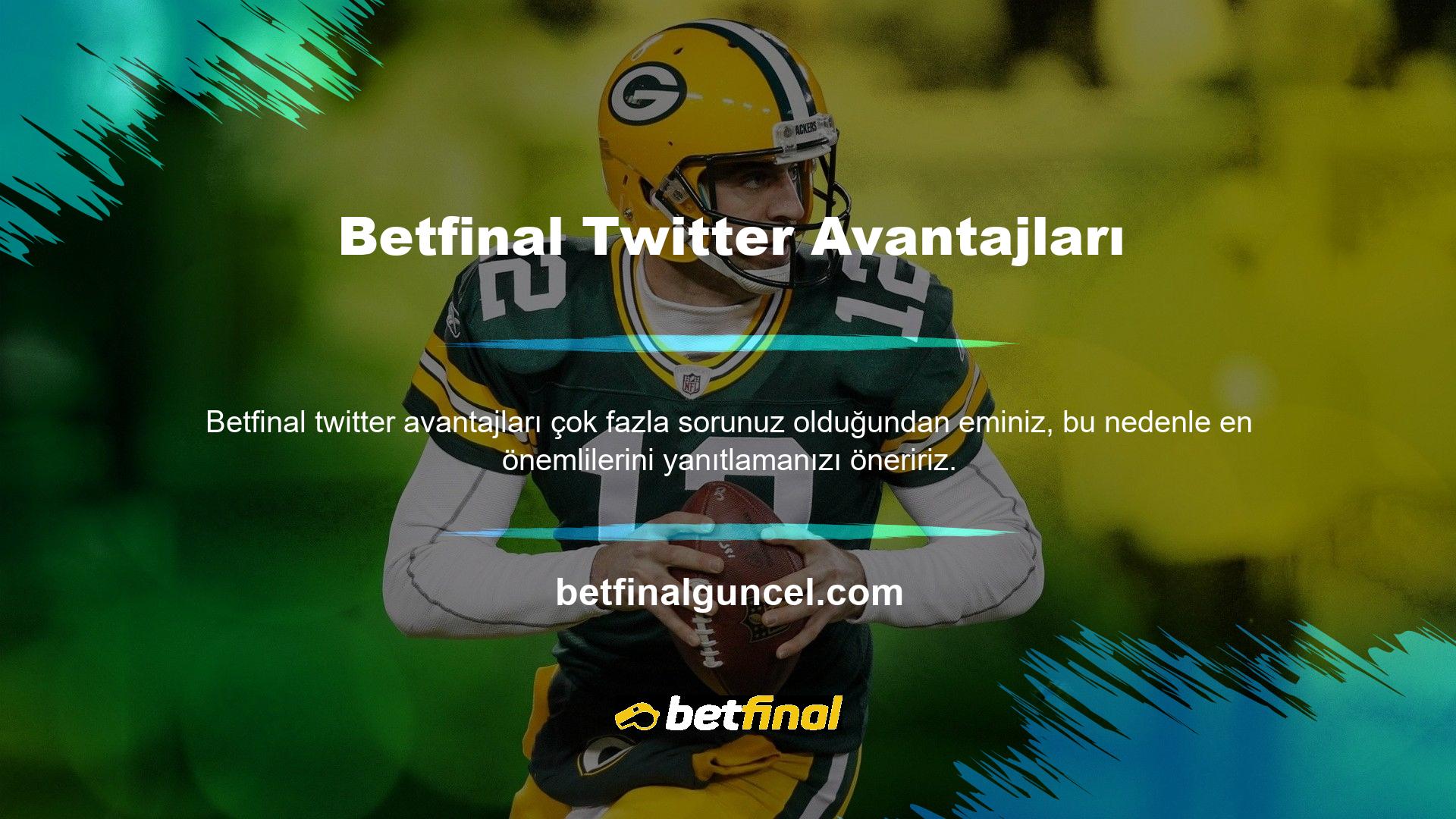 Betfinal Twitter hesabının faydaları Betfinal Twitter hesabını takip etmenin faydaları nelerdir? Betfinal Twitter hesabını takip ederseniz kitapçılarda fark edilirsiniz